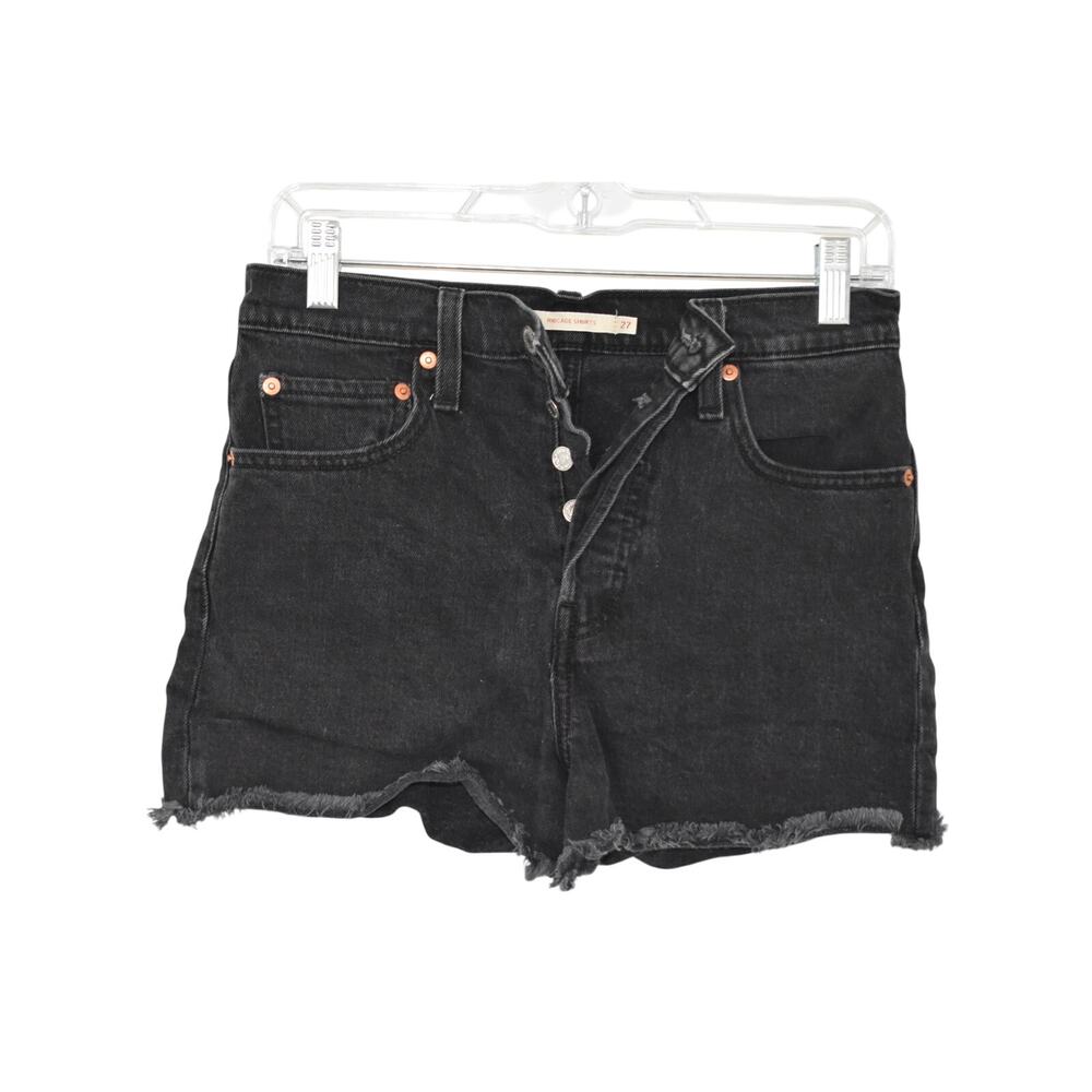 Levi's Black Raw Edge Ribcage Shorts Size 27